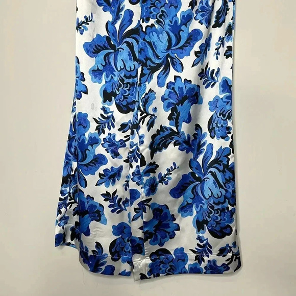 Christian Lacroix Wide Leg Pants  White Printed High-Rise Slit Pockets - Picture 3 of 9